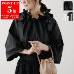 ショッピングリボン PICCIN PERLA ピッチン ブラウス 907030 グログランリボン ギャザー 長袖 ラグランスリーブ カラー2色