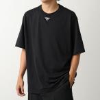 PRADA プラダ Tシャツ UJN861 240 メンズ 半袖 カットソー コットン トライアングルロゴ クルーネック オーバーサイズ F0002/NERO UJN861_240_F0002_S_232