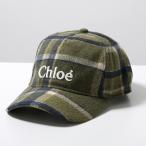 Chloe Kids クロエ キッズ ベースボールキャップ C20682 レディース ガールズ チェック フェルト ロゴ刺繍 帽子 Z67