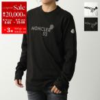 MONCLER モンクレール カットソー 8D00011 89AUG メンズ 長袖Tシャツ ロンT コットン クルーネック フロッキープリント ロゴパッチ カラー2色