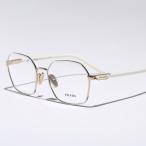 PRADA プラダ メガネ VPR 55Y レディース ポリゴン型 メタルフレーム 細フレーム クリングスタイプ ロゴ フルリム めがね 眼鏡