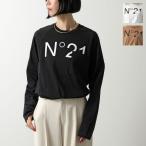N°21 KIDS ヌメロヴェントゥーノ キッズ 長袖 Tシャツ N2107Q N0153 レディース ガールズ コットン カットソー ロンT ロゴT クルーネック カラー3色
