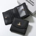 ショッピングヴィヴィアン Vivienne Westwood ヴィヴィアンウエストウッド 二つ折り財布 51150032W S0021 レディース 立体オーブ ミニ財布 サフィアーノレザー N402/BLACK