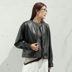 MICA&DEAL マイカ＆ディール レザーブルゾン 0125306263 レディース フェイクレザー ノーカラー ショート丈 BLACK