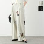 ショッピング柄 Eimee Law エイミーロウ センタープレスパンツ 84419L-2 レディース パイピング イージーパンツ ワイドパンツ 馬柄 プリント カラー2色