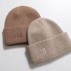 MAX MARA マックスマーラ ニット帽 MMRETINA レディース カシミヤ ニットキャップ ビーニー リブ Ｍロゴ刺繍 帽子 カラー2色