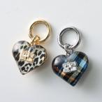 GANNI ガニー バッグチャーム Bou Heart Charm A7185 A7186 レディース ハート キーホルダー キーリング レオパード チェック ロゴ ストラップ カラー2色