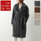 HERNO ヘルノ ファーコート CA000582D 12739 レディース エコファー ガウンコート ベルト付き ロング丈 カラー4色