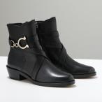 FERRAGAMO フェラガモ ショートブーツ SHADI シャディ 726590 レディース レザー アンクルブーツ ガンチーニ ワイズC シューズ 靴 NERO