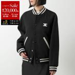 CELINE セリーヌ スタジャン RV0L4896C.38NO レディース トリオンフ テディジャケット ウールブレンド ロゴパッチ ブルゾン ライン ジャケット