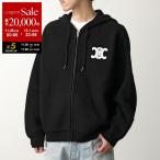 CELINE セリーヌ セーター RY0JF0ZTQ.38NO メンズ リブ ニットパーカー ジップアップ フーディ トリオンフ パッチ ブラック