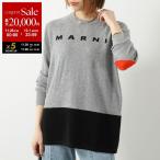 MARNI KIDS マルニ キッズ ニット M01566 M00VJ レディース ガールズ ウールブレンド クルーネック 長袖 セーター ロゴ ミディアム丈 0M923