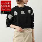 MARNI KIDS マルニ キッズ トレーナー M01193 M00V0 レディース ガールズ 長袖 コットン ロゴ スウェット クルーネック クロップド丈 0M90D