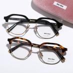 MIUMIU ミュウミュウ メガネ VMU 10X レディース サーモントブロー型 コンビネーション フルリム クリングスタイプ メタルロゴ アジアンフィット カラー2色