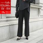 Mewl ミュール フレアパンツ M254-33051 レディース ジョーゼット ストレッチ ワイド イージーパンツ スラックス セレモニー対応可 ブラック