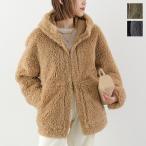 ショッピングボア Vegancode ヴィーガンコード ボアジャケット BJ19746 レディース プードルファー ボンバーコート フード付き カラー3色