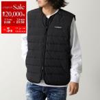 HYDROGEN ハイドロゲン ダウンベスト H31D4JS005 メンズ ナイロン ノーカラー ジレ スカル ロゴ 刺繍 ブラック