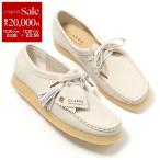 Clarks クラークス モカシン 26165560 Wallabee ワラビー レディース ヌバック ローカット レースアップ クレープソール シューズ 靴 White-Nubuck