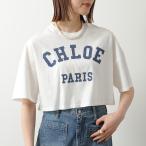 Chloe Kids クロエ キッズ Tシャツ C20862 レディース ガールズ 半袖 カットソー クロップド丈 コットン クルーネック ロゴ 117