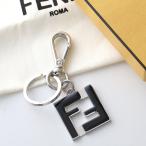 FENDI フェンディ キーホルダー 7AP107 B09 メンズ キーリング スクエア FFロゴ メタル チャーム F0VD1/PALLADIUM+BLACK 7AP107B09F0VD1