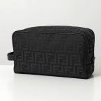 FENDI フェンディ クラッチバッグ 7N0141 AVC6 メンズ ミディアム ポーチ FF柄 ズッカ柄 セカンドバッグ 鞄 F1USQ/BLACK+SAT-RUTHENIUM 7N0141AVC6F1USQ