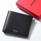 FERRAGAMO フェラガモ 二つ折り財布 66 1328 770093 メンズ レザー ロゴ 小銭入れなし ミニ財布 001/NERO