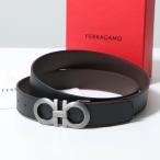FERRAGAMO フェラガモ ベルト 67 5542 464231 メンズ レザー リバーシブル ダブルガンチーニ カット調節可能 3.5cm ロゴ 017/NERO