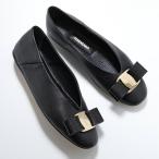 FERRAGAMO フェラガモ パンプス VANNA ヴァンナ 776699 レディース レザー ヴィラリボン ワイズC バレエ フラット シューズ 靴 NERO