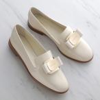 【訳あり-6/6.5のみ】FERRAGAMO フェラガモ ローファー ZAMIRA 768945 レディース パテントレザー ヴィラリボン ワイズD シューズ 靴 MASCARPONE