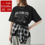 GOODROCKSPEED グッドロックスピード Tシャツ 26NYC005W レディース NYC エヌワイシー クルーネック カットソー 半袖 ブラック