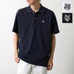 MAISON KITSUNE mezzo n лисица рубашка-поло FOX HEAD лиса head комфорт PM00210 KP0001 мужской вышивка patch короткий рукав PM00210KP0001-P199