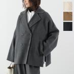 CLOCHE cloche бушлат 652-84500 женский нейлон . шерсть бобер пальто S140 двойной средний длина боковой разрез 