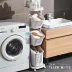 ランドリーバスケット スリム 3段 4段 キャスター付き 大容量 斜め 四角 スクエア 角形 洗濯カゴ ランドリーワゴン