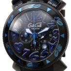 ガガミラノ Gaga Milano 6054.1 CHRONO クロノ 48mm ラバーベルト ブラック メンズ ブランド