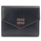 MIU MIU ミュウミュウ 三つ折り財布 レディース ブラック 5MH040 2CV6 F0B7K