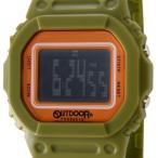アウトドア プロダクツ OUTDOOR ODP502-GROR ユニセックス デジタル ウォッチ グリーン/オレンジ 腕時計 メンズ レディース ブランド
