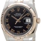 ロレックス ROLEX 116231 BK-R デイジャスト ローマ ブラック×ピンクゴールド メン ...