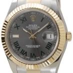 ロレックス ROLEX デイトジャストII 116333 GY-GNR グリーンローマ グレー×ゴー ...