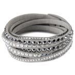 Yahoo! Yahoo!ショッピング(ヤフー ショッピング)スワロフスキー ブレスレット レディース SWAROVSKI 5021033 SLAKE DELUXE スレイク デラックス  レザー ライトグレー 新品