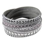 Yahoo! Yahoo!ショッピング(ヤフー ショッピング)スワロフスキー ブレスレット レディース SWAROVSKI 5270075 SLAKE PRINT スレイク プリント  レザー バングル グレー 新品