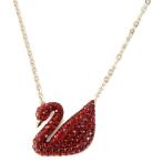 スワロフスキー SWAROVSKI ネックレス レディース レッド×ゴールド 5465400 SWAN スワン