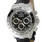 テクノス TECHNOS T4392LB クロノグラフ 24時間計 10気圧防水 ブラック×シルバー メンズ 腕時計 新品