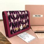 ショッピングmiumiu ☆送料無料☆ 未使用品 MIUMIU コンパクトウォレット 5MV204 クリスタル ロゴ 箱付き ミュウミュウ 36