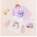 クロミ マイメロディ 子供 キッズ 長袖Tシャツ 春 秋 ホワイト ピンクジャージ コットンクルーネックトップス かわいい女の子の快適シャツ 春と秋のプレゼント