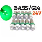 24V LED BA9S 5連 10個セット G14 グリーン 緑 トラック アンドン 角マーカー