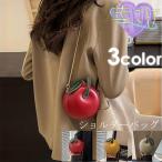 バッグ ショルダー りんご レディース 鞄 PU 可愛い リゾート デート 日常 レッド グリーン