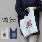 Keith Haring キース・ヘリング キース アート プリント MARKET BAG エコバッグ コンビニバッグ マイバッグ レジ袋 コンビニ袋 マチ広