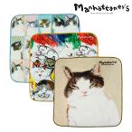 マンハッタナーズ ハンカチ レディース 75-8213 タオルハンカチ MANHATTANER'S ねこ ネコ 猫 爆買