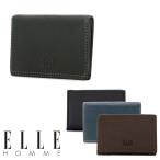 エルオム ELLE HOMME 名刺入れ XP34665(旧XP34655 XP34648) Sheepskin メンズ レザー カードケース パスケース付き 爆買