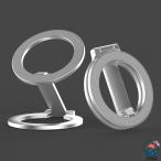 マグネット式スマートフォンホルダー 両面マグネット式 折りたたみ式デスクトップスタンド メタルリングバックル 超 磁力 磁気増強 360度回転 二関節調整 簡単